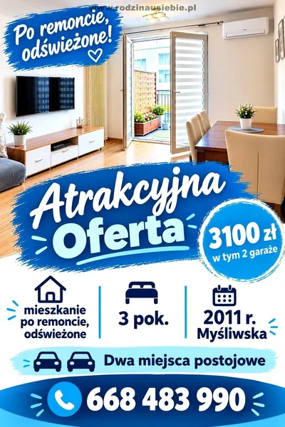 Wynajmę Mieszkanie Kraków - 60,38 m² - miniatura 2