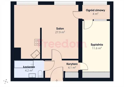 Wynajmę Mieszkanie Kraków - 54,25 m² - miniatura 5