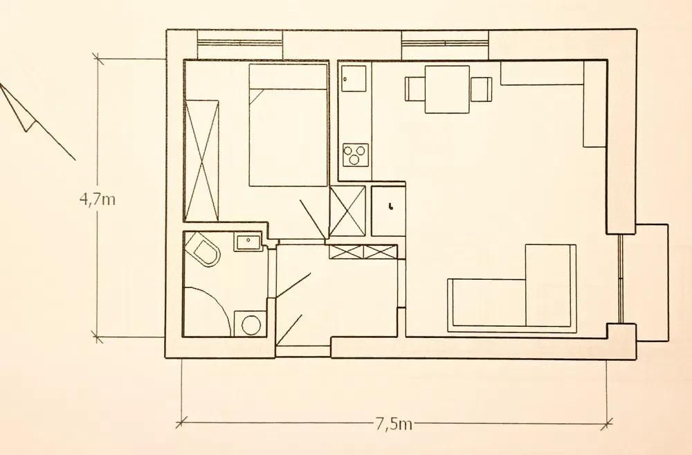 Mieszkanie Ochota Szczęśliwicka 34 M2, 2 pokoje, 2 pietro - 1/8