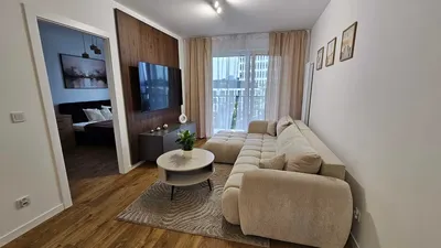 Nowe 2 pok. 45 m², balkon, Magnolia, wszystkie media i internet w cenie | BEZPOŚREDNIO / biuro do pracy, rowerownia, pełne wyposażenie - miniatura 5