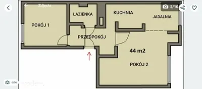 Mieszkanie 44 m , 2 pokoje + kuchnia, Bielany