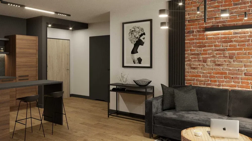 Piękne, nowoczesne 2-pokojowe mieszkanie w stylu loft - 1/8