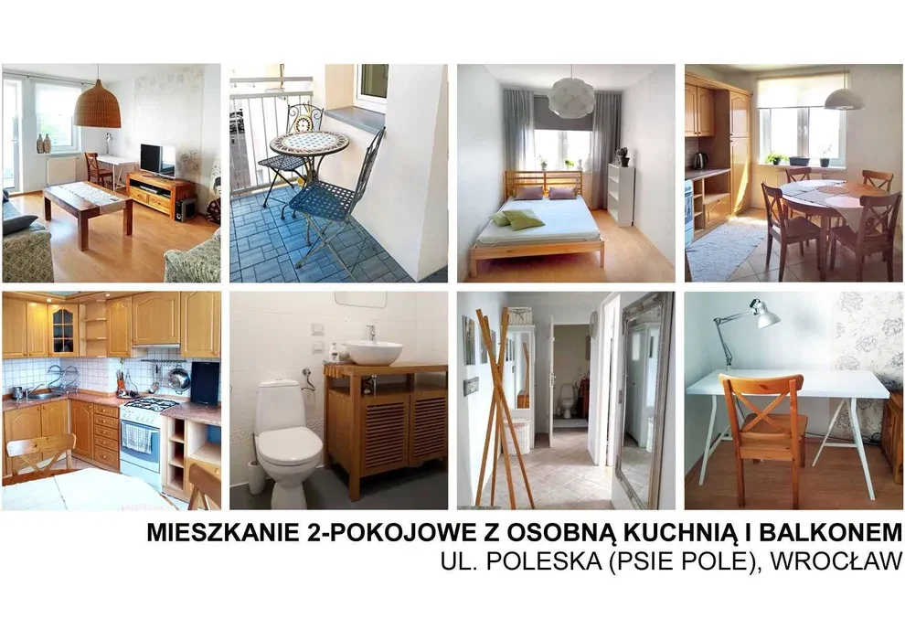 Mieszkanie 2-pokojowe z balkonem i osobną kuchnią, Wrocław/Psie-Pole/Poleska - 1/8