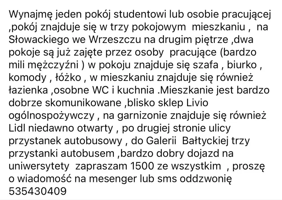 Wynajmę pokój preferowani studenci - 1/2
