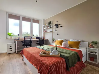 Nowy, świeżo wyremontowany POKÓJ DLA 2 OSÓB z balkonem | WYSOKI STANDARD | Saska Kępa