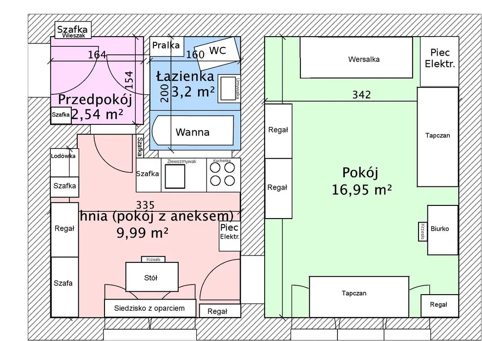 Pokój z kuchnią (2+aneks kuchenny) przy AGH UR PK UE UJ UKEN - właściciel - 1/8