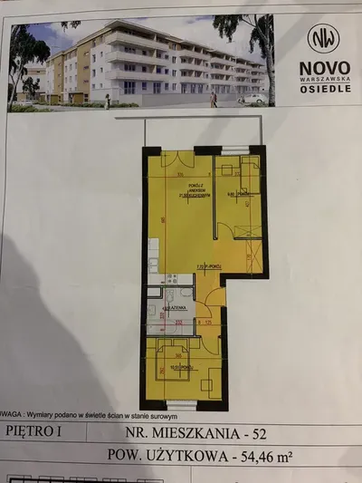 Nowoczesne mieszkanie 2 pokoje i salon z aneksem kuchennym, 54,5m2, ulica Nowowarszawska 130.