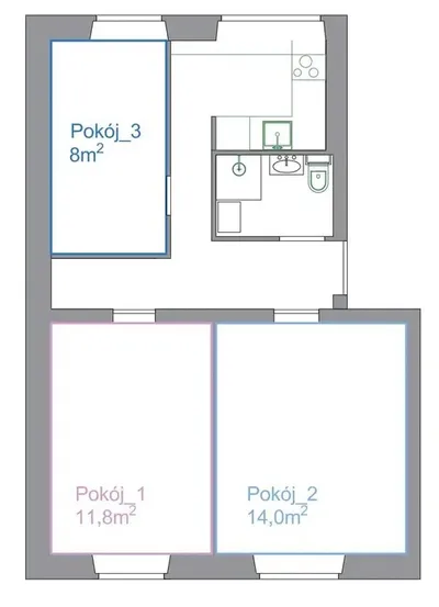3 osobne pokoje Księże Małe - miniatura 2