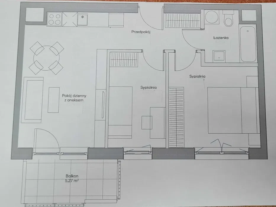 Do wynajęcia nowe, komfortowe trzypokojowe mieszkanie o powierzchni 47 m² - 1/1