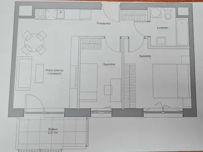 Do wynajęcia nowe, komfortowe trzypokojowe mieszkanie o powierzchni 47 m²