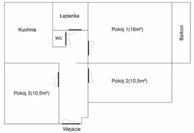 Pokój 1os ul. Konarskiego Politechnika Gliwice parking - miniatura 3