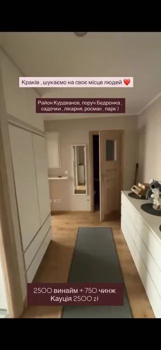 2 pokojowe mieszkanie w Krakowie wynajeme - miniatura 2