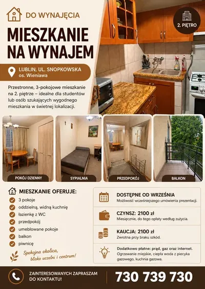 Wynajmę mieszkanie na Wieniawie obok KUL, UMCS