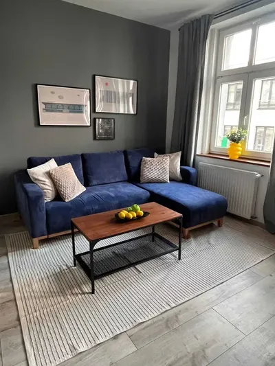 Katowice, ul. Wojewódzka, 42 m2, sypialnia, garderoba, salon z aneksem kuchennym