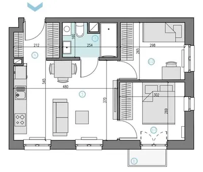 Mieszkanie do wynajęcia 41m2 | 3 pokoje | ul. Krzywda | miejsce postojowe - miniatura 3