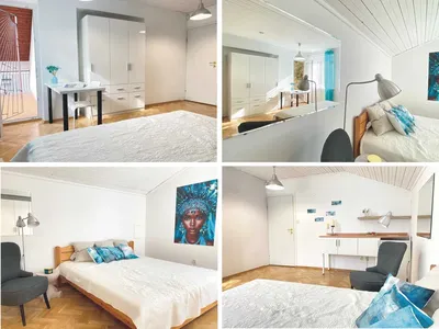 Pokój 1 osobowy 30m2 z aneksem kuchennym i balkonem łózko 160cm wysoki standard - miniatura 4