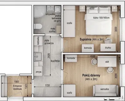 2 niezależne pokoje | Metro M2 Bemowo | Górczewska 200, winda, 33 m² - miniatura 3