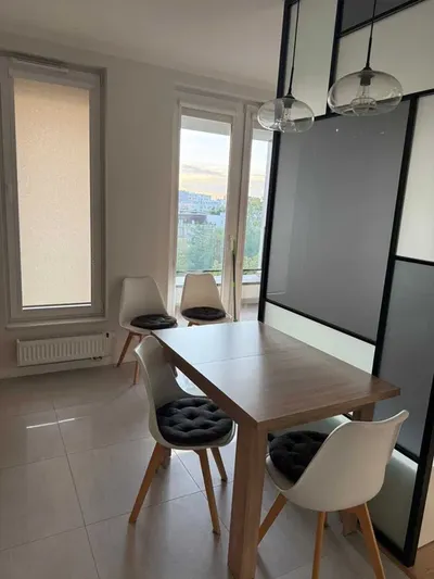 mieszkanie do wynajęcia z miejscem postojowym i komórką lokatorską Kraków Wrocławska New York Residence - 2 pok. i salon z aneksem kuchennym - miniatura 5