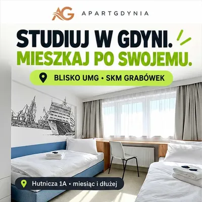 Studio dla studenta Gdynia, blisko UMG i SKM, miesiąc lub semestr